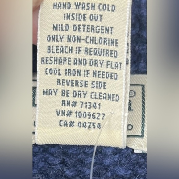 L.L. Bean NWT Blue Knit Logo Classic Ragg Lambs Wool Crew Sweater Mens Size 3XL - Picture 3 of 5